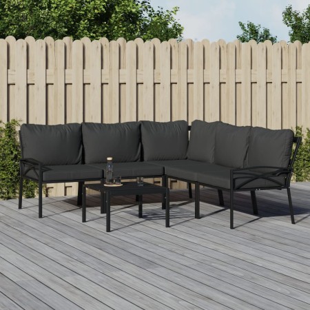 Juego de muebles de jardín 6 piezas acero con cojines gris von , Gartensets - Ref: Foro24-3187952, Preis: 563,10 €, Rabatt: %