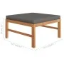 Footstool with dark gray cushion solid teak wood by vidaXL, Modular outdoor sofas - Ref: Foro24-316113, Price: 92,94 €, Disco...