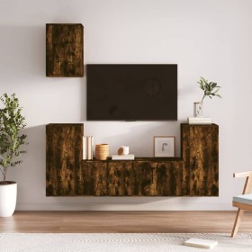 Set de muebles de TV 5 pzas madera contrachapada roble ahumado de , Muebles TV - Ref: Foro24-3188579, Precio: 206,14 €, Descu...