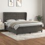 Cama box spring con colchón terciopelo gris oscuro 160x200 cm en Camas y somieres | Comprar online en Foro24