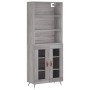 Aparador alto madera contrachapada gris sonoma 69,5x34x180 cm de , Aparadores - Ref: Foro24-3189291, Precio: 152,74 €