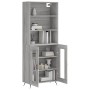Aparador alto madera contrachapada gris sonoma 69,5x34x180 cm de , Aparadores - Ref: Foro24-3189291, Precio: 152,74 €