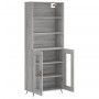 Aparador alto madera contrachapada gris sonoma 69,5x34x180 cm de , Aparadores - Ref: Foro24-3189291, Precio: 152,74 €