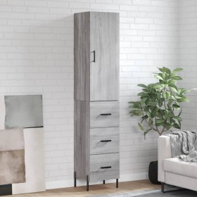 Aparador alto madera contrachapada gris Sonoma 34,5x34x180 cm von , Sideboards - Ref: Foro24-3198863, Preis: 124,21 €, Rabatt: %
