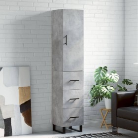 Aparador de madera contrachapada gris hormigón 34,5x34x180 cm de , Aparadores - Ref: Foro24-3198877, Precio: 118,62 €, Descue...