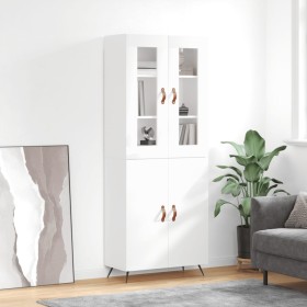 Aparador alto madera contrachapada blanco brillo 69,5x34x180 cm de , Aparadores - Ref: Foro24-3198187, Precio: 163,11 €, Desc...