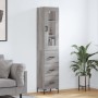 Aparador alto madera contrachapada gris Sonoma 34,5x34x180 cm by , Sideboards - Ref: Foro24-3199239, Price: 125,76 €, Discoun...