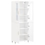 Aparador alto madera contrachapada blanco 69,5x34x180 cm de , Aparadores - Ref: Foro24-3198193, Precio: 165,26 €, Descuento: %