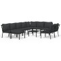Juego de muebles de jardín 11 pzas acero con cojines gris de , Conjuntos de jardín - Ref: Foro24-3187946, Precio: 1,00 €, Des...