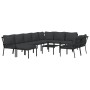 Juego de muebles de jardín 11 pzas acero con cojines gris de , Conjuntos de jardín - Ref: Foro24-3187946, Precio: 1,00 €, Des...