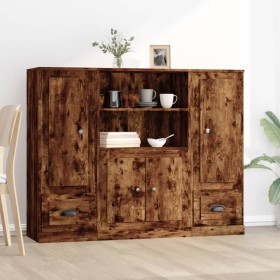 Aparador alto 3 piezas madera contrachapada roble ahumado von , Sideboards - Ref: Foro24-3185316, Preis: 217,86 €, Rabatt: %