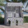 Silla Strandkorb con cojines ratán sintético madera azul blanco de , Tumbonas - Ref: Foro24-318660, Precio: 296,67 €, Descuen...