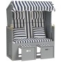 Silla Strandkorb con cojines ratán sintético madera azul blanco de , Tumbonas - Ref: Foro24-318660, Precio: 296,67 €, Descuen...