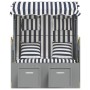 Silla Strandkorb con cojines ratán sintético madera azul blanco de , Tumbonas - Ref: Foro24-318660, Precio: 296,67 €, Descuen...