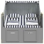 Silla Strandkorb con cojines ratán sintético madera azul blanco de , Tumbonas - Ref: Foro24-318660, Precio: 296,67 €, Descuen...