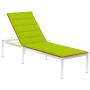 Tumbona con cojín madera maciza de acacia y acero inoxidable de , Tumbonas - Ref: Foro24-3061469, Precio: 241,78 €