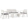 Set de muebles de jardín 4 piezas con cojines plástico blanco von , Gartensets - Ref: Foro24-3052964, Preis: 340,77 €, Rabatt: %