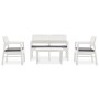 Set de muebles de jardín 4 piezas con cojines plástico blanco von , Gartensets - Ref: Foro24-3052964, Preis: 340,77 €, Rabatt: %