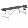 Camilla de masaje plegable 3 zonas aluminio negro y blanco by , massage tables - Ref: Foro24-110236, Price: 159,67 €, Discoun...