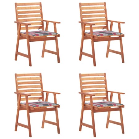 Sillas comedor de jardín y cojines 4 uds madera maciza acacia by , Garden chairs - Ref: Foro24-3078333, Price: 309,82 €, Disc...