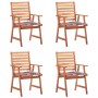 Sillas comedor de jardín y cojines 4 uds madera maciza acacia by , Garden chairs - Ref: Foro24-3078333, Price: 309,82 €, Disc...