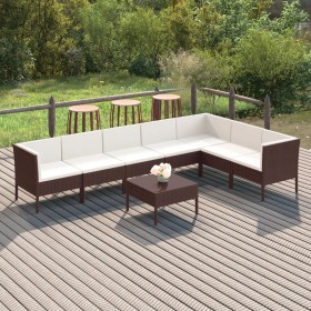 Set muebles de jardín 8 pzas y cojines ratán sintético marrón von , Gartensets - Ref: Foro24-3094427, Preis: 688,90 €, Rabatt: %
