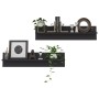 Estante de pared 2 uds madera contrachapada gris 80x11,5x18 cm by , Shelves and shelves - Ref: Foro24-807337, Price: 19,14 €,...