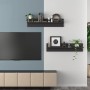 Estante de pared 2 uds madera contrachapada gris 80x11,5x18 cm by , Shelves and shelves - Ref: Foro24-807337, Price: 19,14 €,...