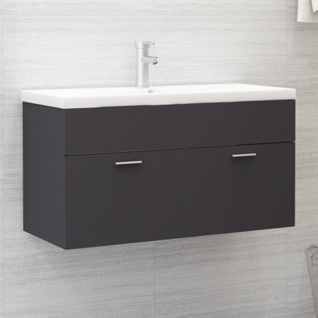 Armario para lavabo madera contrachapada gris 90x38,5x46 cm von , Badezimmermöbel - Ref: Foro24-804667, Preis: 48,81 €, Rabat...