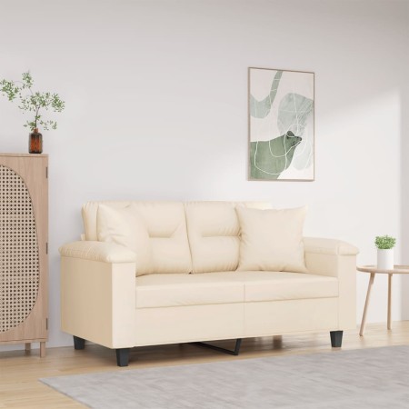 Sofá de 2 plazas con cojines tela de microfibra beige 120 cm von , Sofas - Ref: Foro24-3200970, Preis: 267,57 €, Rabatt: %
