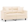 Sofá de 2 plazas con cojines tela de microfibra beige 120 cm von , Sofas - Ref: Foro24-3200970, Preis: 267,57 €, Rabatt: %