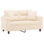 Sofá de 2 plazas con cojines tela de microfibra beige 120 cm von , Sofas - Ref: Foro24-3200970, Preis: 267,57 €, Rabatt: %