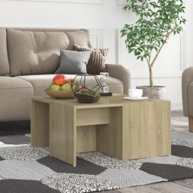 Mesas de centro 4 pzas contrachapada roble Sonoma 33x33x33 cm de , Mesas de centro - Ref: Foro24-806816, Precio: 51,07 €, Des...