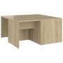 Mesas de centro 4 pzas contrachapada roble Sonoma 33x33x33 cm by , Coffee table - Ref: Foro24-806816, Price: 51,07 €, Discoun...