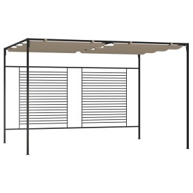 Cenador con techo retráctil gris taupe 3x4x2,3 m 180 g/m² von , Zelte und Pavillons - Ref: Foro24-313624, Preis: 315,22 €, Ra...