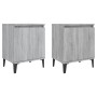 Mesitas de noche con patas de metal gris Sonoma 40x30x50 cm de , Mesitas de noche - Ref: Foro24-813119, Precio: 58,20 €, Desc...