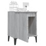Mesitas de noche con patas de metal gris Sonoma 40x30x50 cm de , Mesitas de noche - Ref: Foro24-813119, Precio: 58,20 €, Desc...