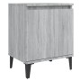 Mesitas de noche con patas de metal gris Sonoma 40x30x50 cm de , Mesitas de noche - Ref: Foro24-813119, Precio: 58,20 €, Desc...