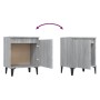 Mesitas de noche con patas de metal gris Sonoma 40x30x50 cm de , Mesitas de noche - Ref: Foro24-813119, Precio: 58,20 €, Desc...