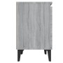 Mesitas de noche con patas de metal gris Sonoma 40x30x50 cm de , Mesitas de noche - Ref: Foro24-813119, Precio: 58,20 €, Desc...