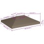 Toldo de cenador gris topo 310 g/m² 3x4 m von , Abdeckungen für Zelte und Pavillons - Ref: Foro24-46623, Preis: 82,10 €, Raba...