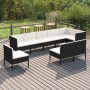 Set de muebles de jardín 9 pzas cojines ratán sintético negro von , Gartensets - Ref: Foro24-3094404, Preis: 826,26 €, Rabatt: %