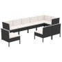 Set de muebles de jardín 9 pzas cojines ratán sintético negro von , Gartensets - Ref: Foro24-3094404, Preis: 826,26 €, Rabatt: %