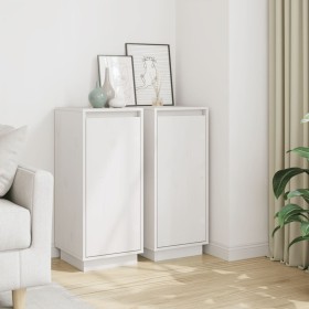 Aparador 2 uds madera maciza de pino blanco 31,5x34x75 cm by , Sideboards - Ref: Foro24-813353, Price: 81,28 €, Discount: %