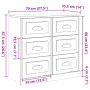 Aparador de madera contrachapada roble ahumado 70x35,5x67,5 cm von , Sideboards - Ref: Foro24-816437, Preis: 144,20 €, Rabatt: %