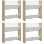 Zapateros de pared 4uds contrachapada blanco y roble 60x18x60cm by , Shoe racks and shoe organizers - Ref: Foro24-806731, Pri...
