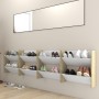Zapateros de pared 4uds contrachapada blanco y roble 60x18x60cm by , Shoe racks and shoe organizers - Ref: Foro24-806731, Pri...