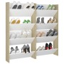 Zapateros de pared 4uds contrachapada blanco y roble 60x18x60cm by , Shoe racks and shoe organizers - Ref: Foro24-806731, Pri...