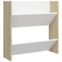Zapateros de pared 4uds contrachapada blanco y roble 60x18x60cm by , Shoe racks and shoe organizers - Ref: Foro24-806731, Pri...