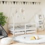 Estructura cama niños con cajones madera pino blanco 70x140 cm de , Cunas y camas para niños - Ref: Foro24-834472, Precio: 15...
